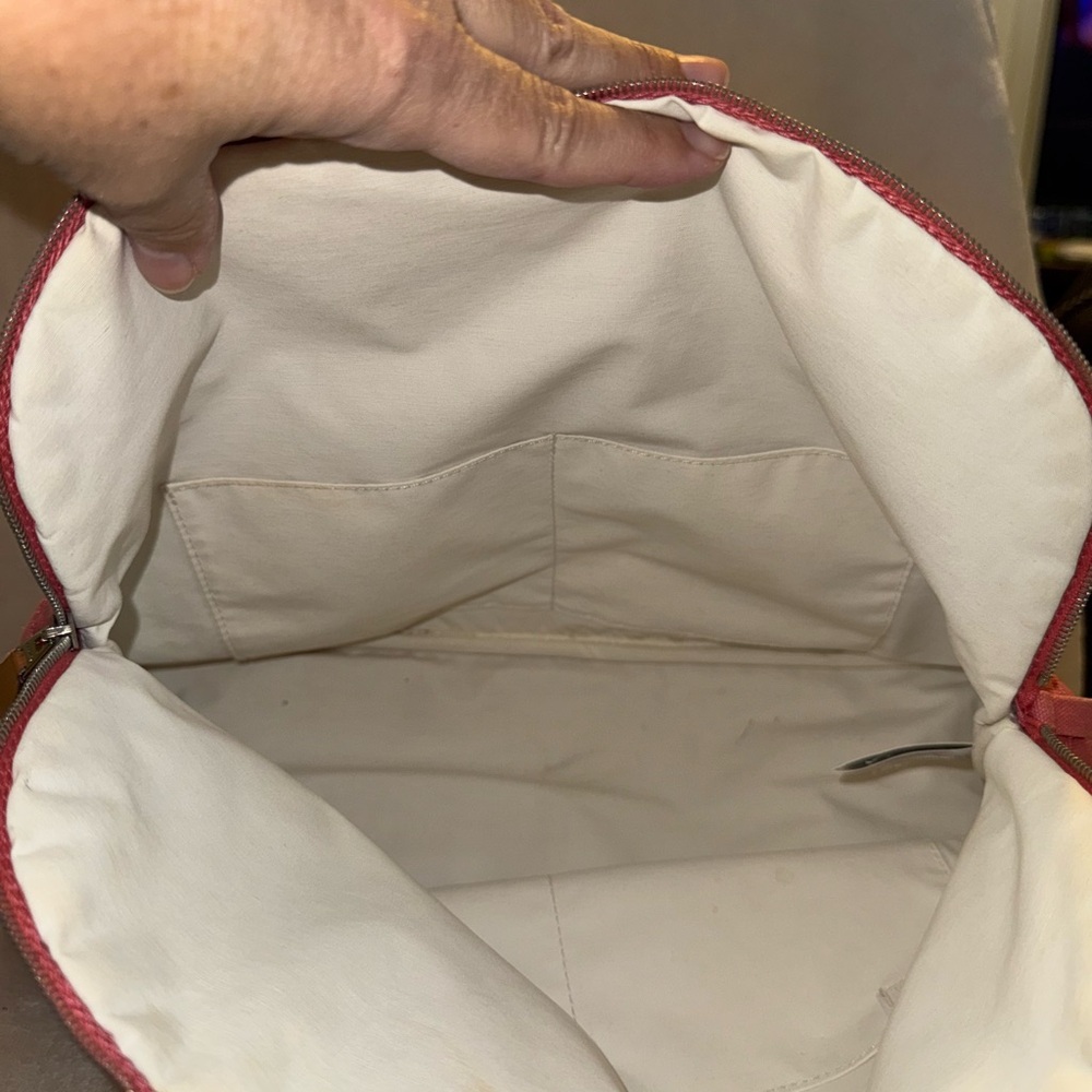 Hermes Salmon Canvas Large Pouch - Picture 10 of 11